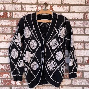 Rebecca Stone | Vintage 80s 90s Grannycore Knitted Cardigan Sweater